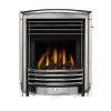 Stylish metal fireplace with high shine and detailing