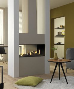 Tunnel style gas fire inbuilt with dual viewing