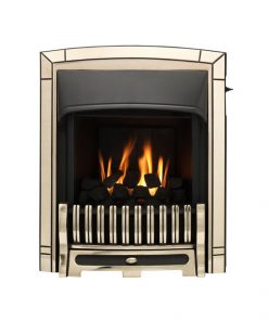 Small gold fireplace with black details