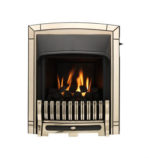 Small gold fireplace with black details