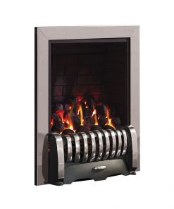 Simple rectangular metal fireplace for gas fire