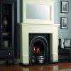 Arched gas fireplace with stylish cream surround and mirror